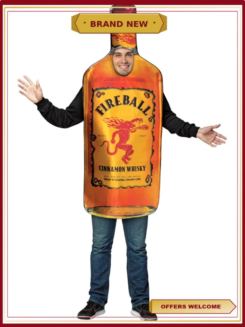 Fireball Whiskey Halloween Costume Tunic Foam One Size Fits Most